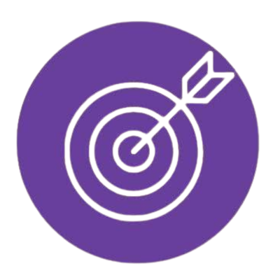 Arrow reaching a target, representing impact