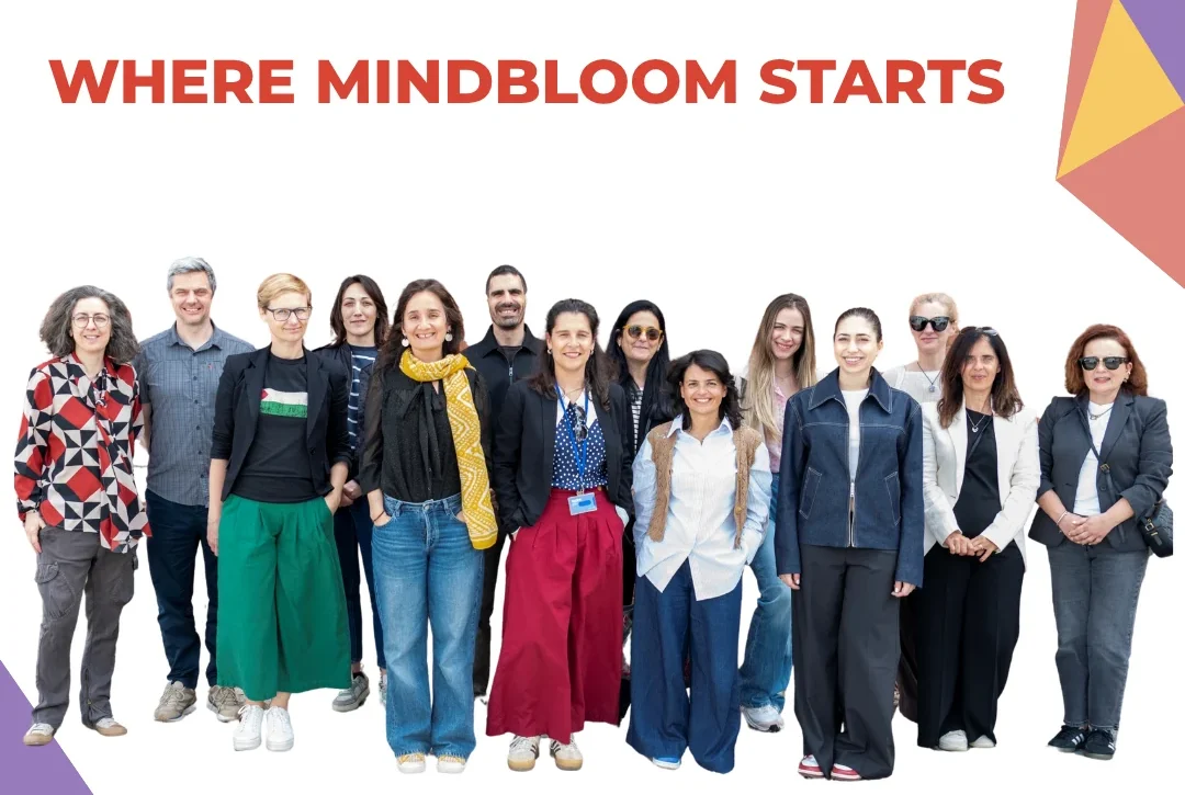 MINDBLOOM kick-off meeting artwork showing the project group in Lisbon
